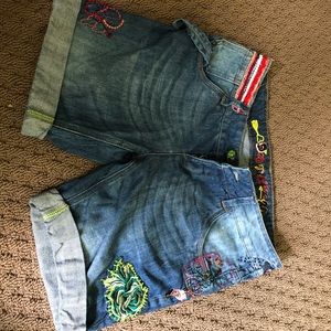Desiqual embellished jean shorts